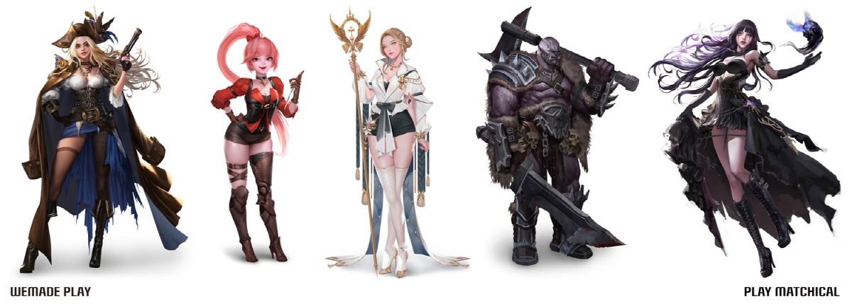 모바일 퍼즐 RPG '던전앤스톤스', 캐릭터 5종 일러스트 공개