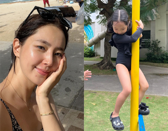 '차범근 며느리' 한채아, 똑 닮은 딸과 세부 여행..러블리한 모녀