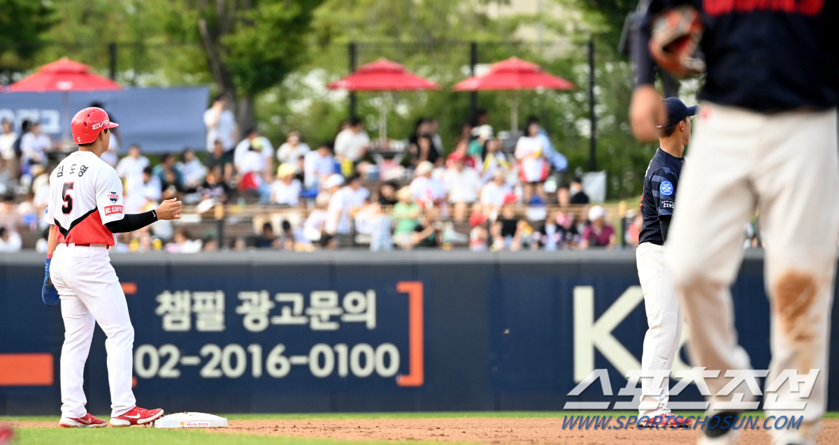 심장이 쫄깃, 다시 타석 들어갈 뻔... 아기 호랑이가 놀란 가슴 쓸어내…