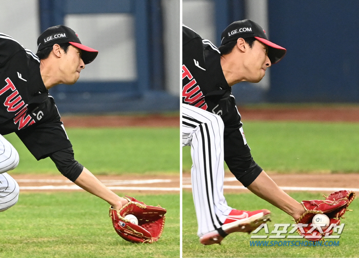 '글러브 맞고 나온 공에 순간 당황' 타구 향해 지체 없이 몸 날린 쌍둥…