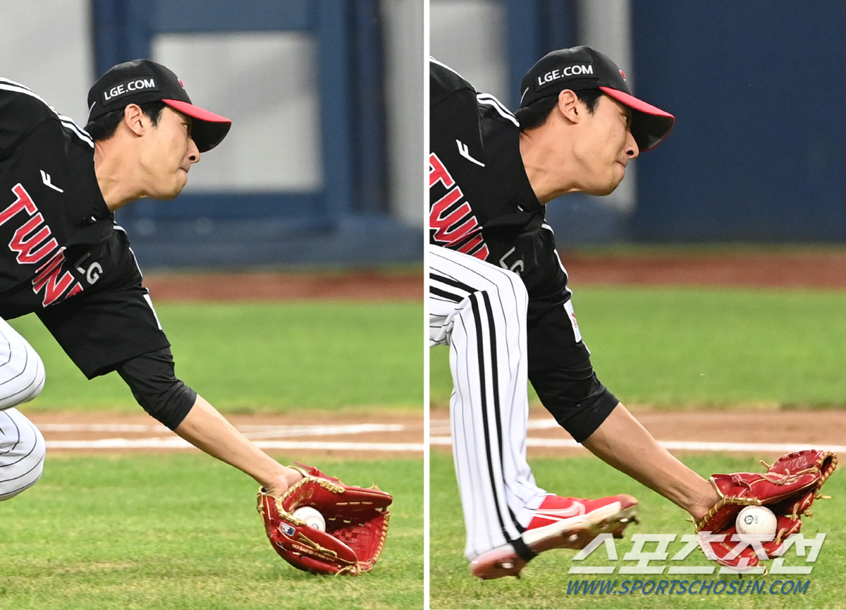 '글러브 맞고 나온 공에 순간 당황' 타구 향해 지체 없이 몸 날린 쌍둥…