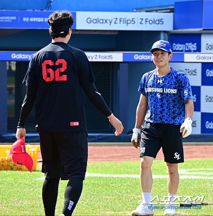 '오랜만이다 친구야' 부상 털고 돌아온 김지찬 번쩍 안아든 정해영[대구 …