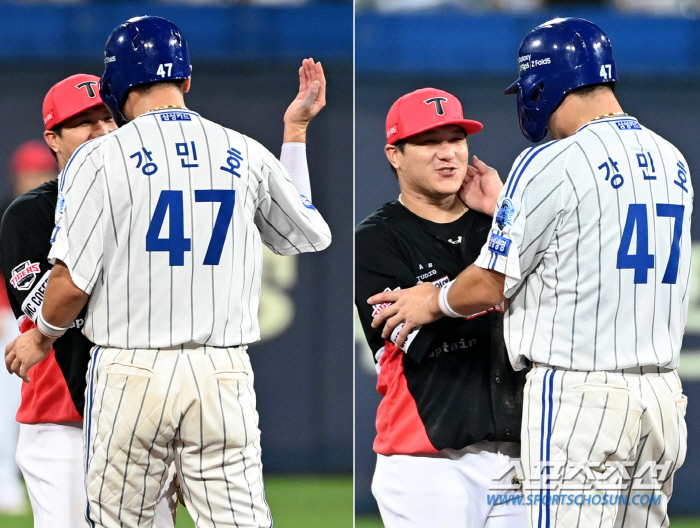 김선빈 글러브 뺏어든 강민호의 미소, 그날 2루 베이스에선 무슨 일이?[…