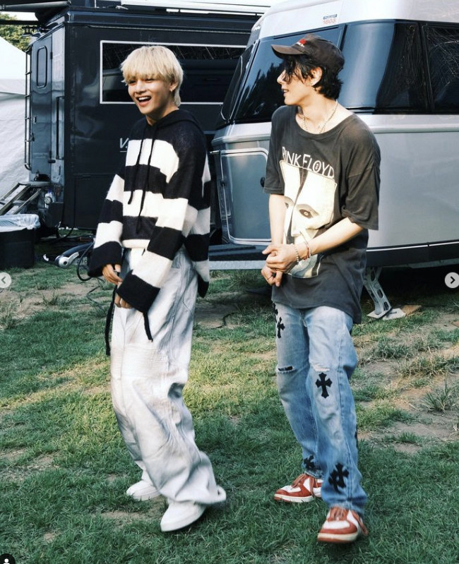 뷔X박효신, 14살 나이차 무색한 현실 절친…챌린지 실패에 티격태격