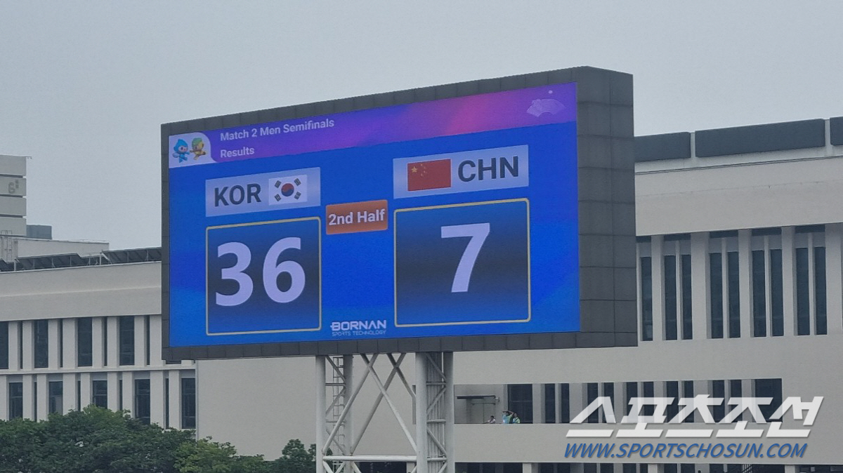[항저우현장]"짜요"외치던 中, 韓럭비 '59초 득점'에 일제히 '침묵'…