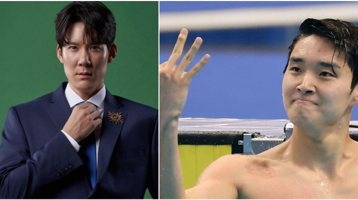 "이젠 킹우민!" 박태환 해설위원,3관왕 후배 폭풍칭찬...尹대통령도 "…