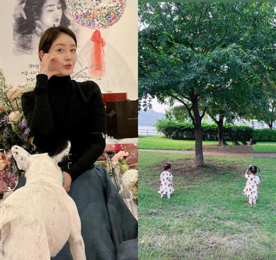 성유리, '남편 속앓이' 중에도 훌쩍 큰 쌍둥이 딸들과 공원 나들이