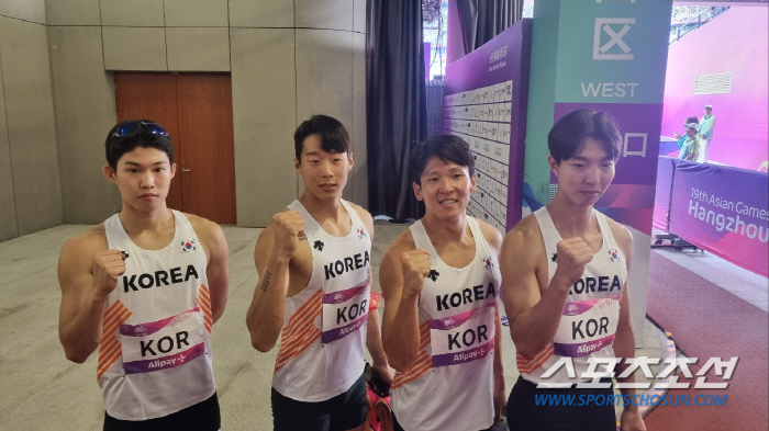 [항저우현장]"아깝다!" 한국新 0.01초로 놓친 남자 400m 계주, …