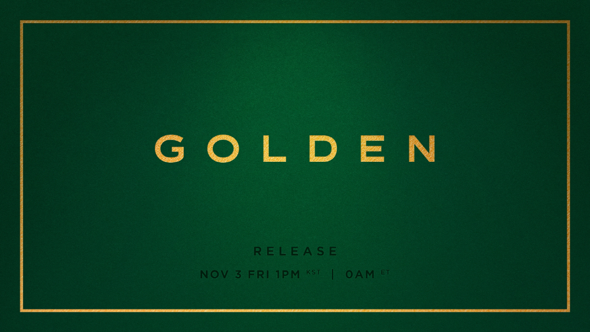 '방탄 황금막내' 정국, 11월 3일 첫 솔로 앨범 'GOLDEN' 발매…