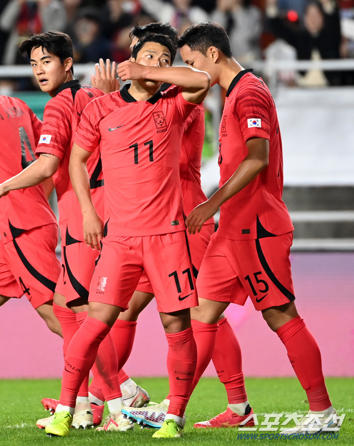 '유럽파 폼 미쳤다!' 한국, 손흥민-이강인-김민재-황희찬-정우영 릴레이…