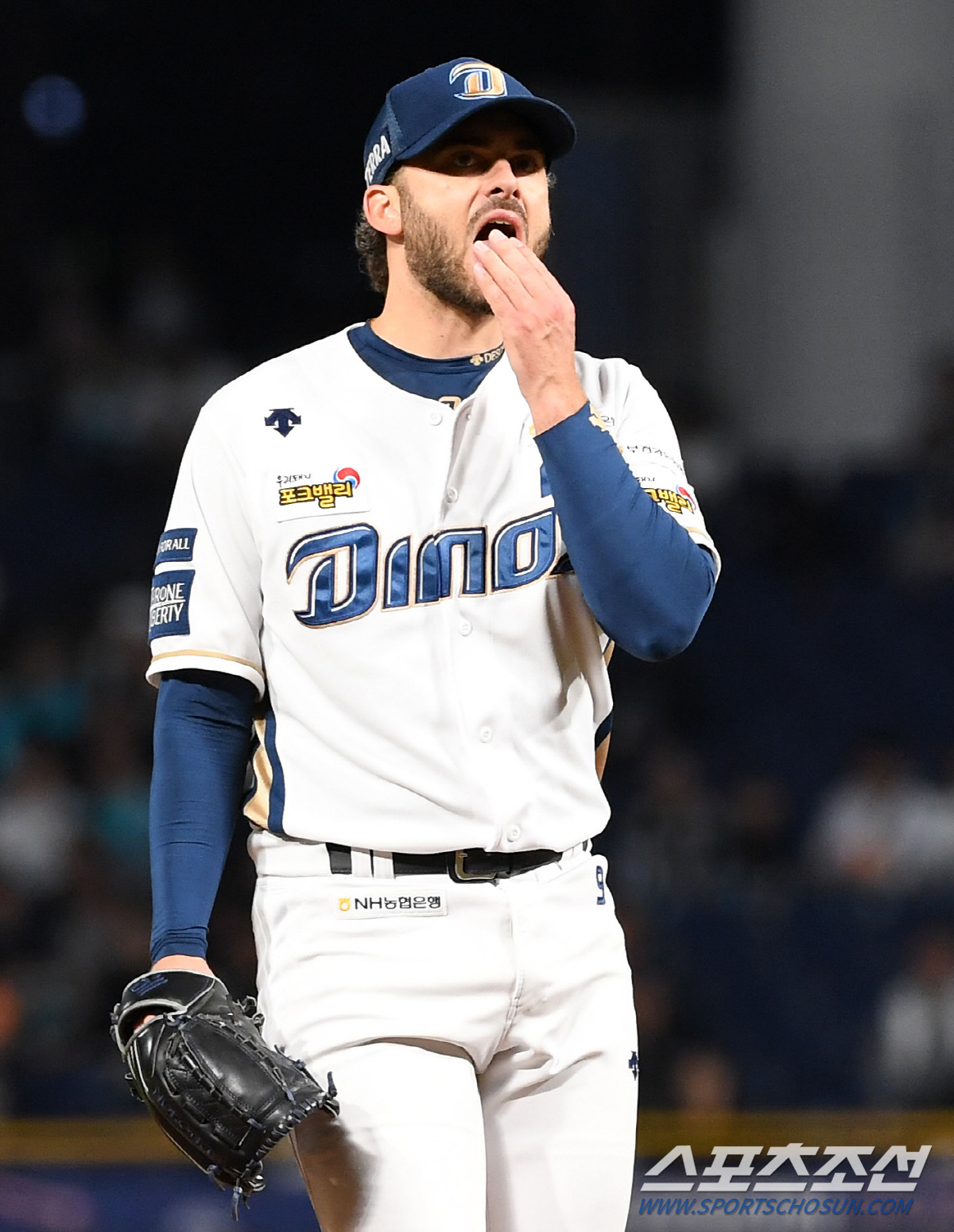 2023 KBO 포스트시즌 두산 베어스와 NC 다이노스의 와일드카드 결정전 1차전이 19일 창원NC파크에서 열렸다. NC 태너가 숨을 고르고 있다. 창원=박재만 기자pjm@sportschosun.com/2023.10.19/