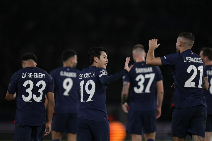 '마침내 터졌다' 이강인, PSG+UCL 데뷔골! 패스성공률 93%+평점…