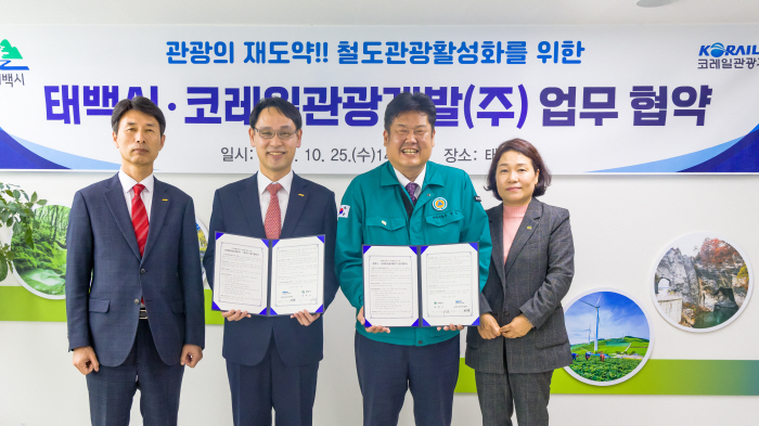 코레일관광개발·태백시, 지역경제발전·관광활성화 업무협약 체결