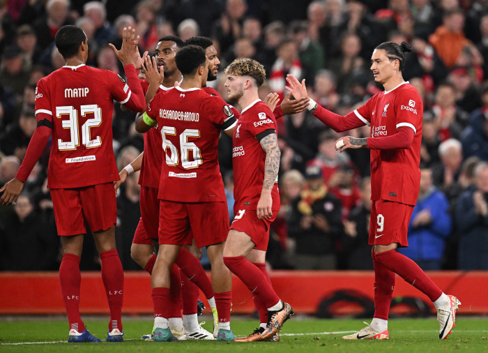 '엔도 데뷔골' 리버풀, 툴루즈에 5-1 대승 'UEL 3전승 조 선두'…