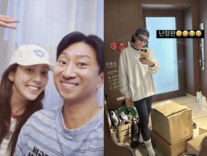 '이규혁♥' 손담비, '난장판이 된 현관'..온갖 짐 다 꺼내진 현실 살…