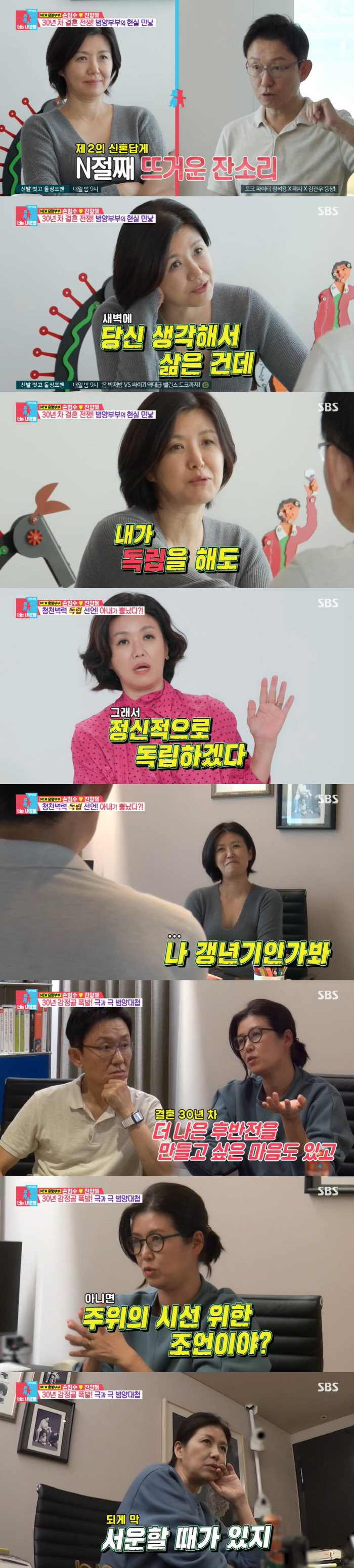 "같이 있어도 외로워" 진양혜, ♥손범수와 30년 감정골 폭발→독립 선언…