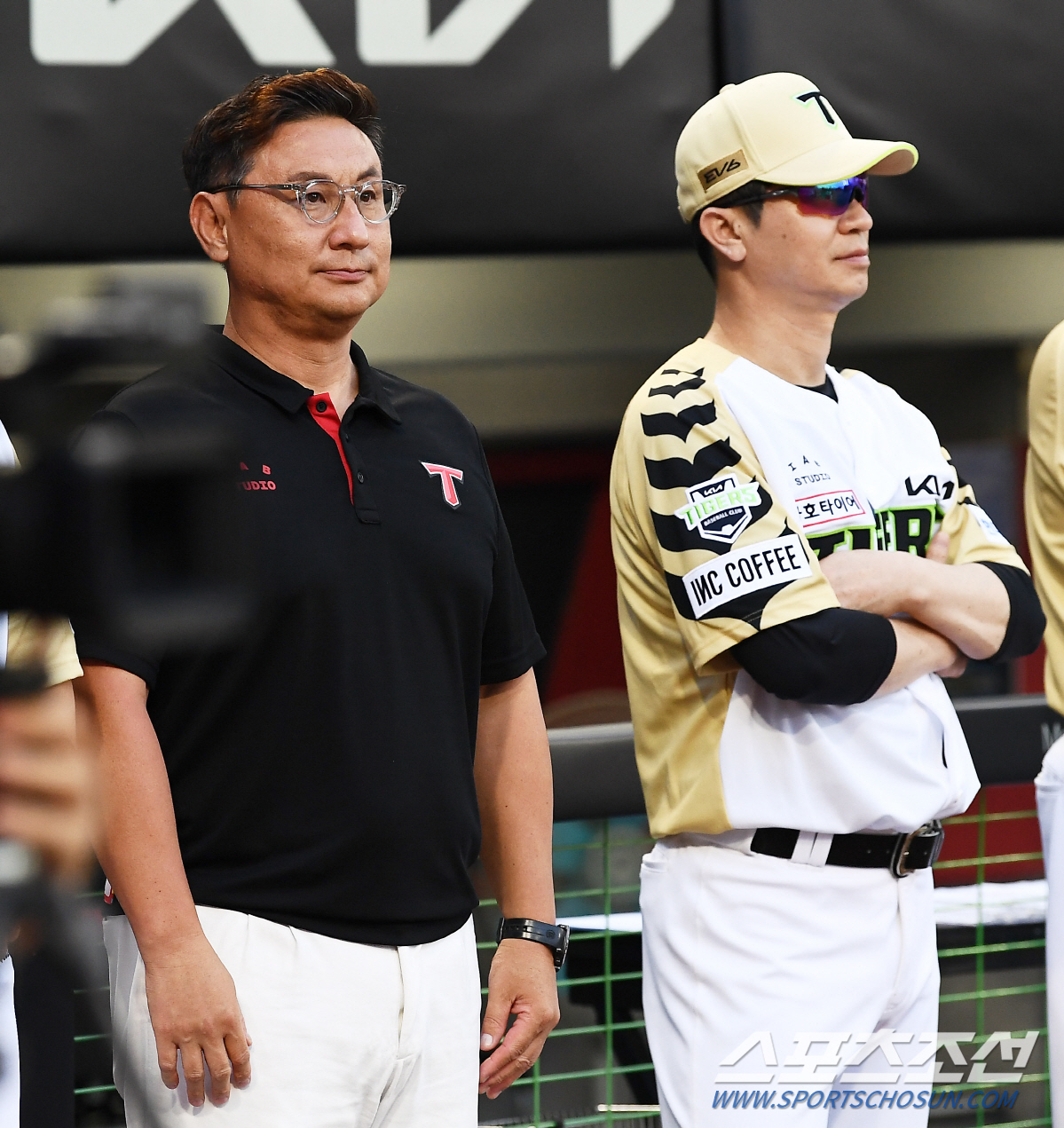 2023 KBO리그 KIA 타이거즈와 키움 히어로즈의 경기가 17일 광주기아챔피언스필드에서 열렸다. KIA 심재학 단장, 김종국 감독. 광주=박재만 기자 pjm@sportschosun.com/2023.08.17/