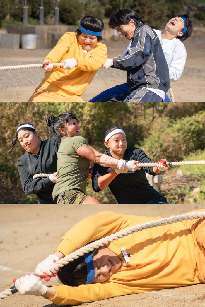 주우재, '피지컬:100' 장은실과 줄다리기 대결…금방이라도 어디 끌려갈…