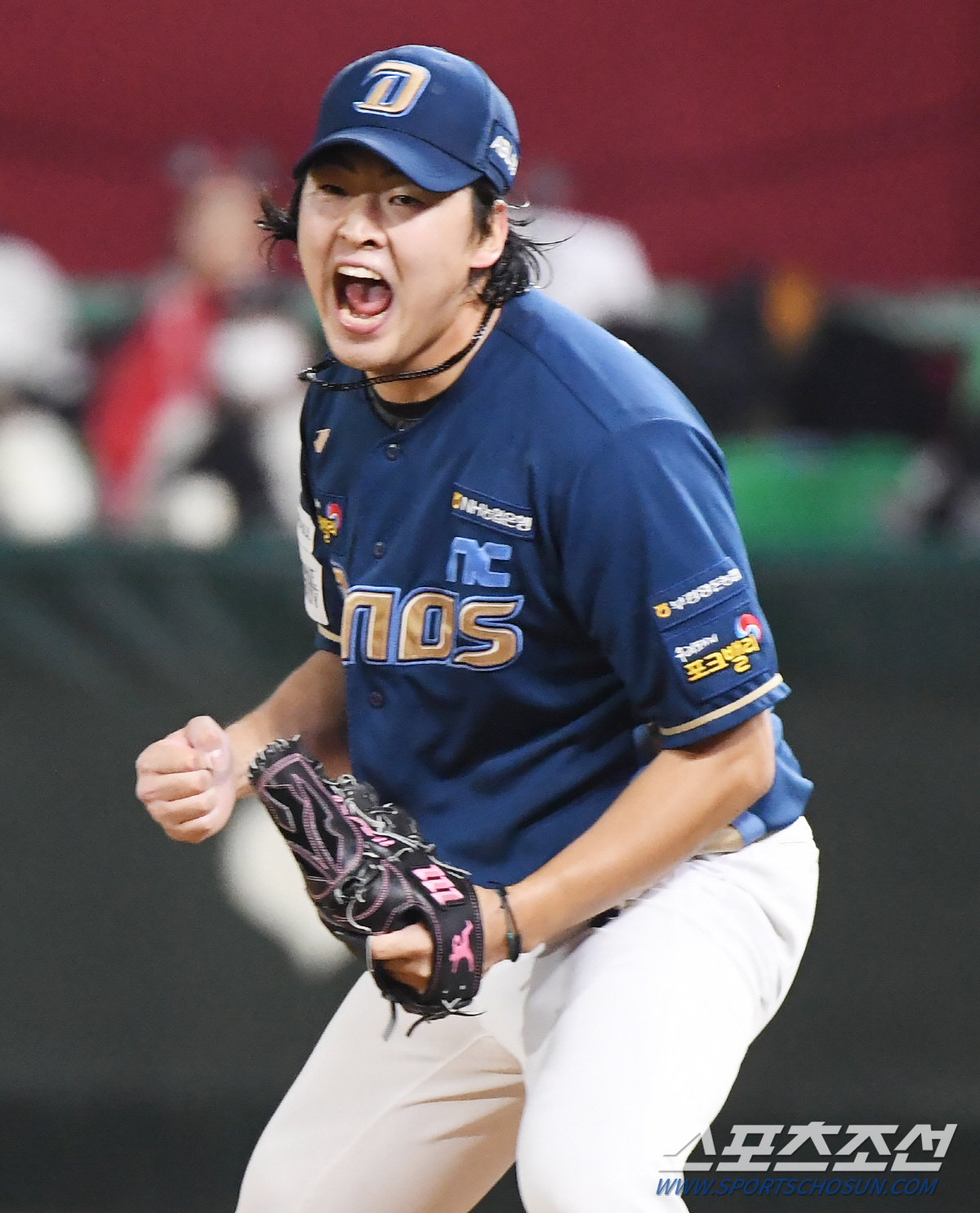 23일 인천 SSG랜더스필드에서 열린 NC와 SSG의 준PO 2차전. 3회말 2사 1, 2루 송명기가 최정을 삼진으로 잡은 후 환호하고 있다. 인천=정재근 기자 cjg@sportschosun.com/2023.10.23/