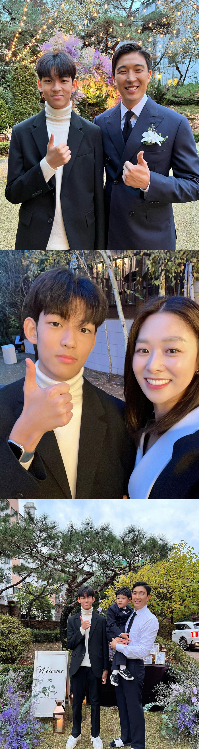 장신영♥강경준 가족사진..닮아서 더 행복한 '붕어빵  네 식구'