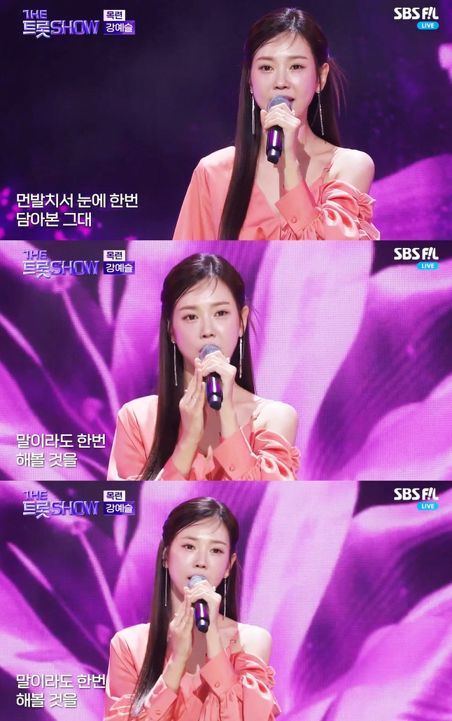 강예슬, 아련한 감성 '목련' 무대…섬세한 창법 "팬들 울렸다"('더트롯…