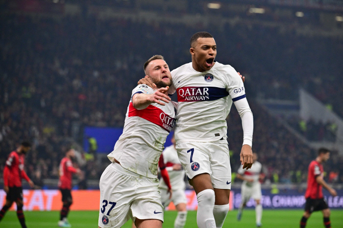 [UCL리뷰]'이강인 골대 불운' PSG, AC밀란 원정에서 1대2 패배