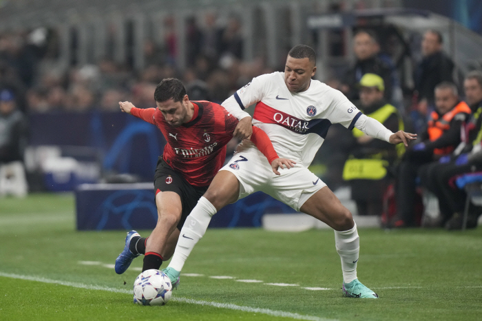 [UCL리뷰]'이강인 골대 불운' PSG, AC밀란 원정에서 1대2 패배