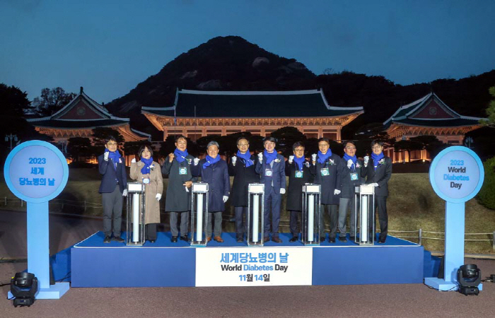 보건복지부·대한당뇨병학회, 세계당뇨병의 날 기념 청와대 푸른빛 점등식 개…
