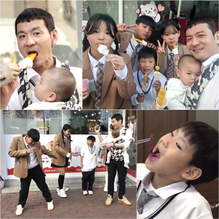 "♥경맑음한테 혼나겠어"…정성호, 오남매와 'MZ간식' 탕후루 먹방 ('…