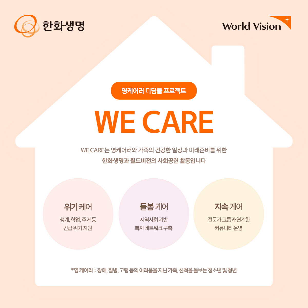 한화생명, '가족돌봄청년' 위한 '영케어러 디딤돌 프로젝트 WE CARE…