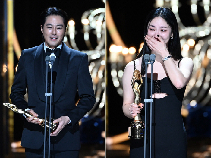[44th청룡] 조인성·전여빈, 男女조연상 수상.."너무 떨려 심장이 아파" 오열