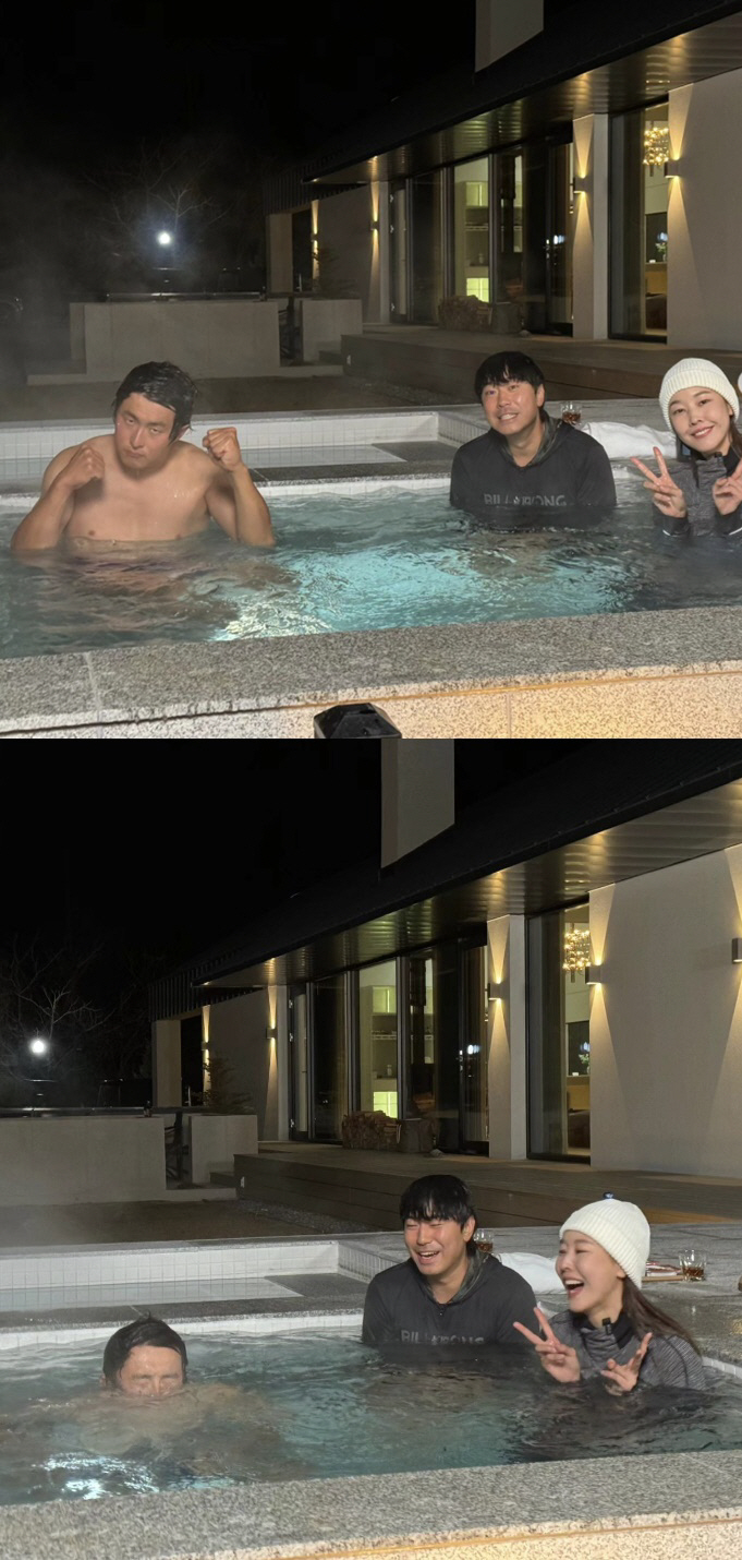 "연예대상 기원" 기안84, 영하 6도에 상의 탈의…한혜진·이시언과 야외…