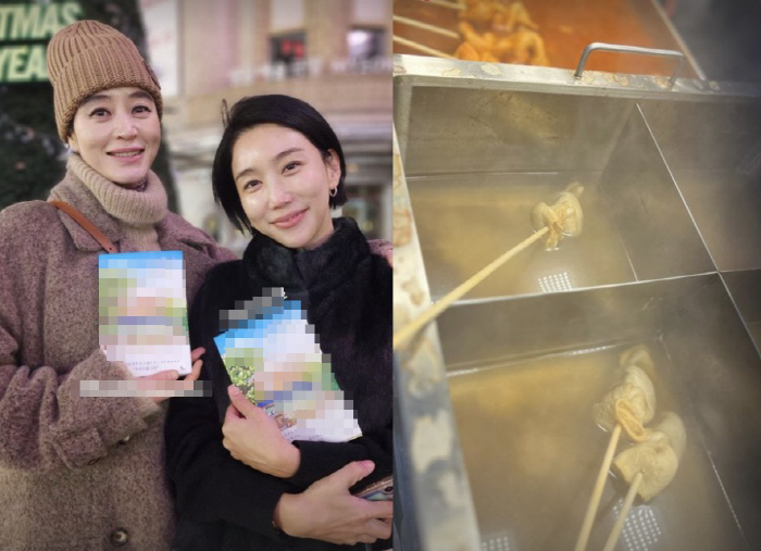 김혜수, 명동 한복판서 어묵 먹고 미소…다 가려도 빛나는 미모
