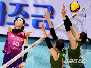 상대를 속이는 '노룩(No Look)' 스파이크, 배구여제가 보여주는 명품 스파이크[인천현장]