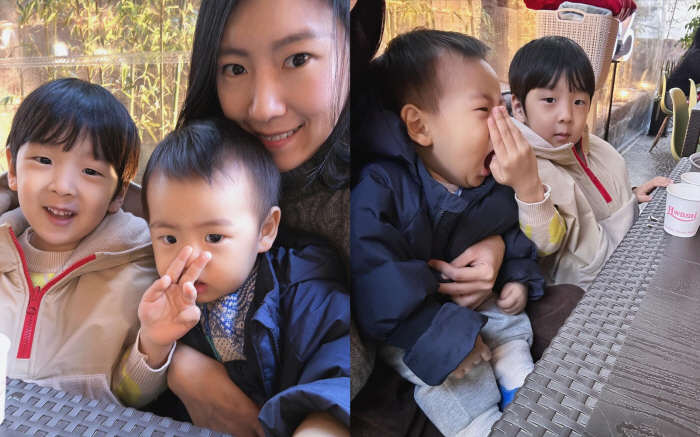 '이필모♥' 서수연, 두 아들과 외식 난이도 上 "밥이 코로 들어가"
