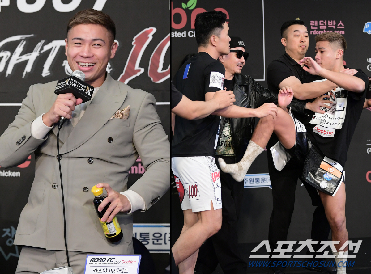 발길질에, 콜라 든 간장병으로 놀리기까지...윤형빈 또 농락한 일본 파이…