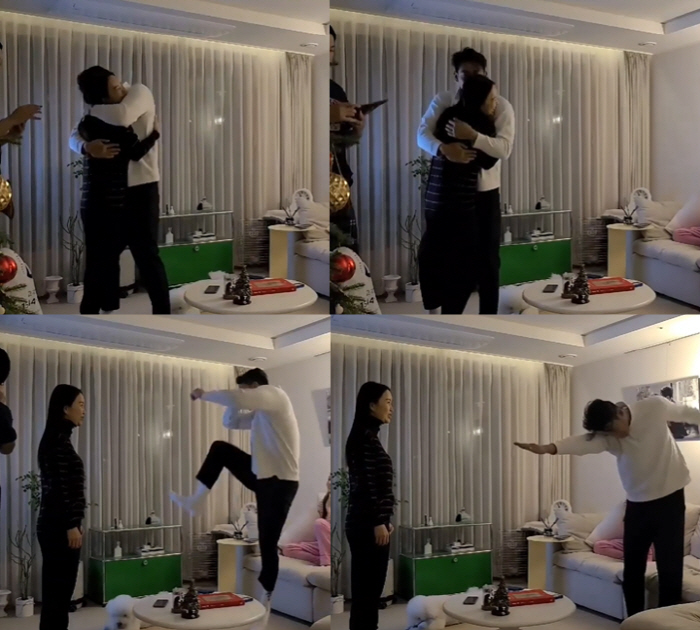 정석원, ♥백지영 꼭 안고 뽀뽀 포착 '아내 바보' "어른들의 크리스마스…