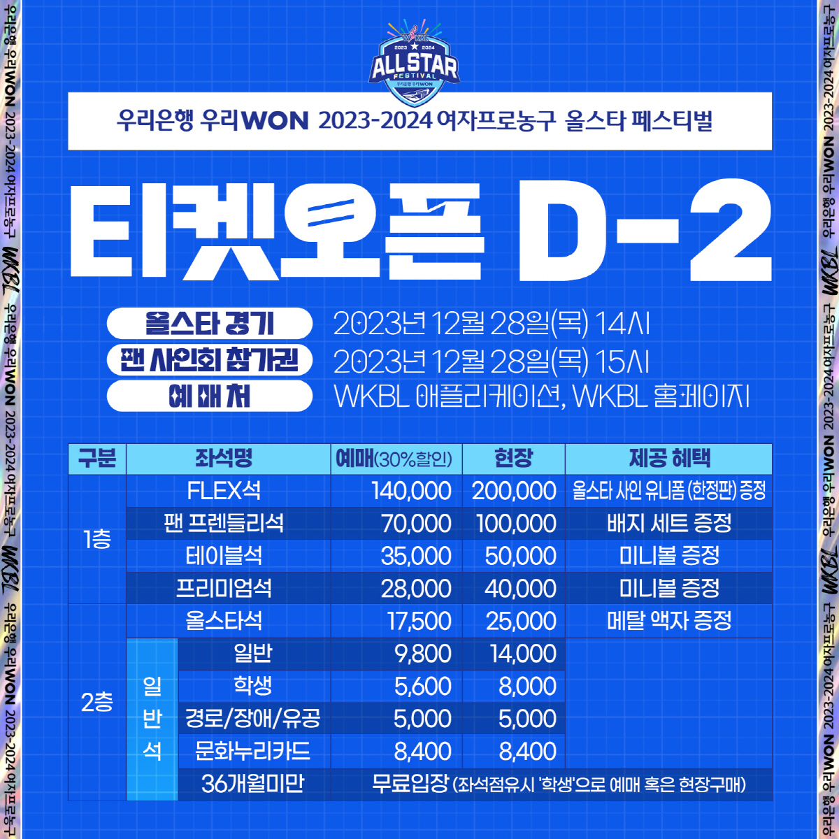 여자농구 올스타전 및 팬사인회, 28일부터 온라인 예매 시작