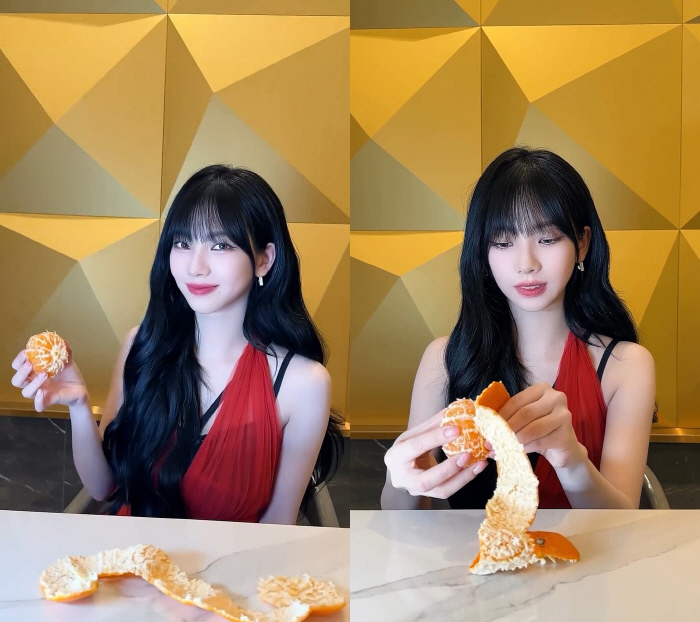 "귤이 한라봉이 되는 기적"..카리나 "귤까기" 실력 자랑에 뜻밖의 '소…