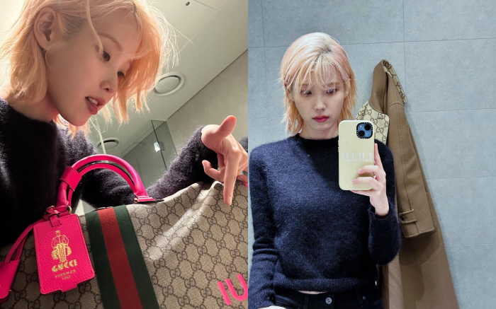 "깔맞춤"..아이유, '핑크골드' 파격 헤어스타일 변신에 '깜짝'