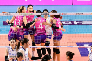'김연경 28점' 흥국생명, 도로공사에 역전승! 선두 현대건설 바짝 추격[V리그 리뷰]