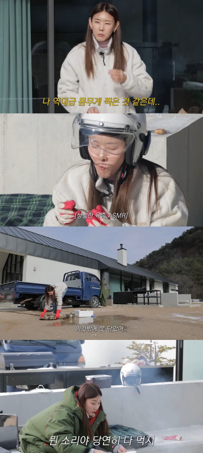 한혜진, 홍천 별장서 석화찜→굴라면 먹방 "역대급 몸무게 찍어" ('한혜…