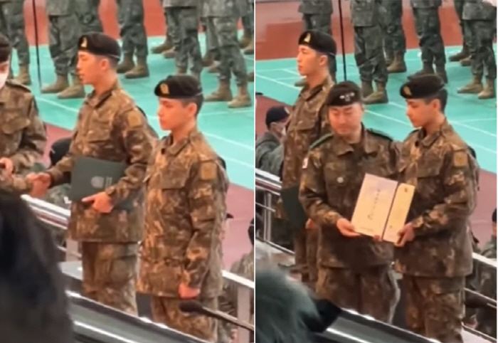 '군기 바짝' RM·뷔 최정예 훈련병 됐다..뷔 '벌크업' 깜짝