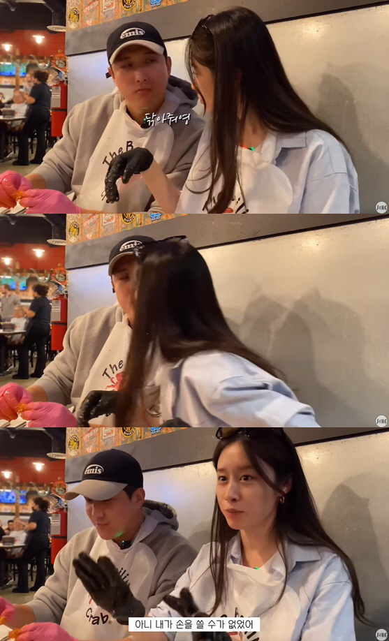 지연, 입술로 ♥황재균 입가 닦아주기..미국서 과감한 애정행각 ('지연'…