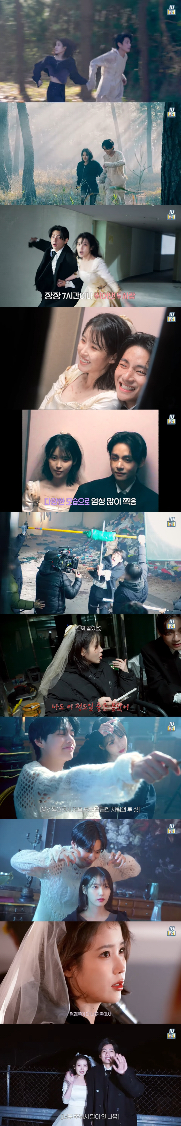 아이유 "신곡에 이 갈았다...MV로 고생한 뷔, 어떻게 갚아야 하나" …