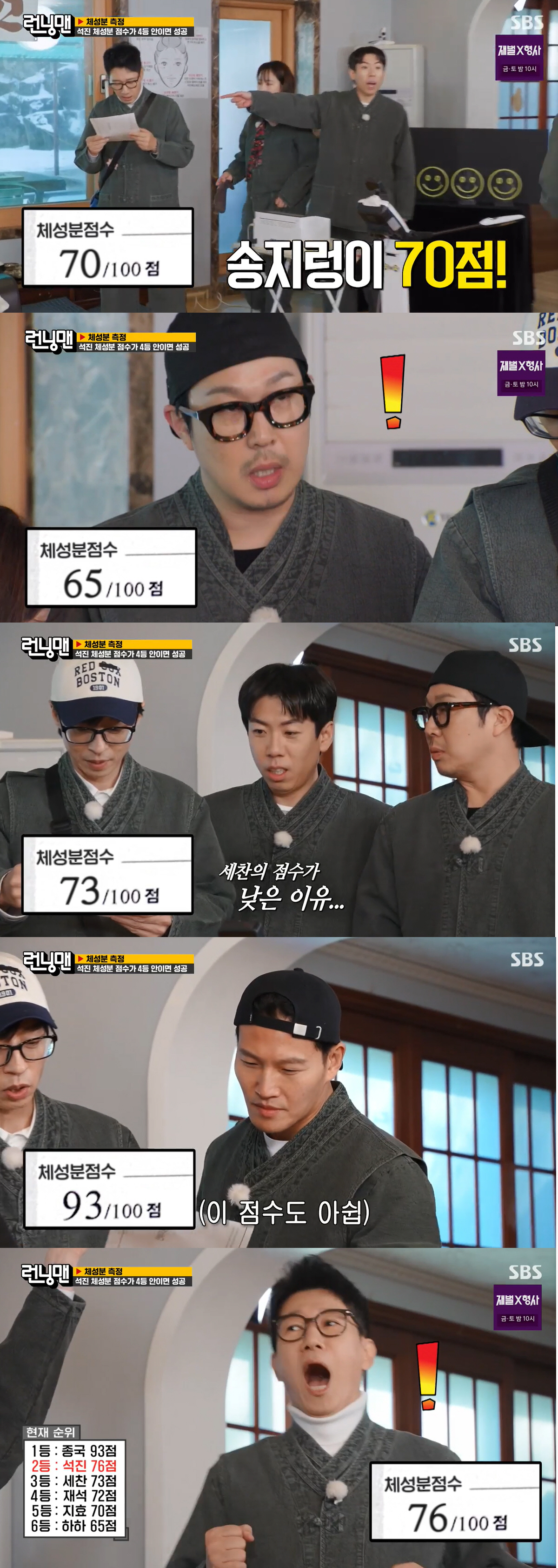 '런닝맨' 양세찬 '女 임신 사주'에 '충격'→지석진 "투병 끝" 5주만…