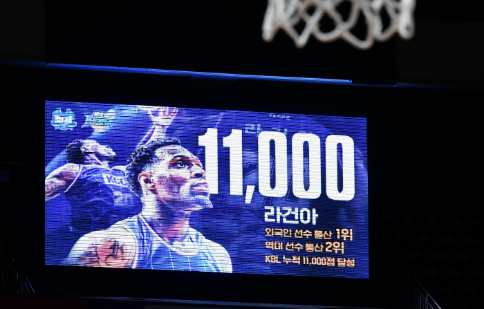 '통산 1만1000득점' 돌파한 라건아, 서장훈도 뛰어넘을까…현역 연장 …