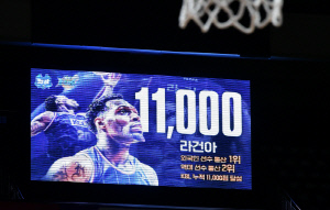 '통산 1만1000득점' 돌파한 라건아, 서장훈도 뛰어넘을까…현역 연장 의지 2시즌 더 뛰면 가능