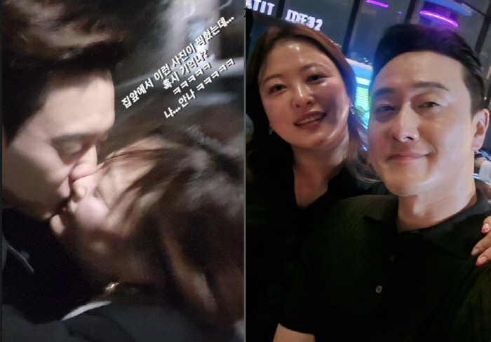 김원효, '♥심진화와 만취 사진'에 "집앞에서 이런 사진이..여보 어제 …