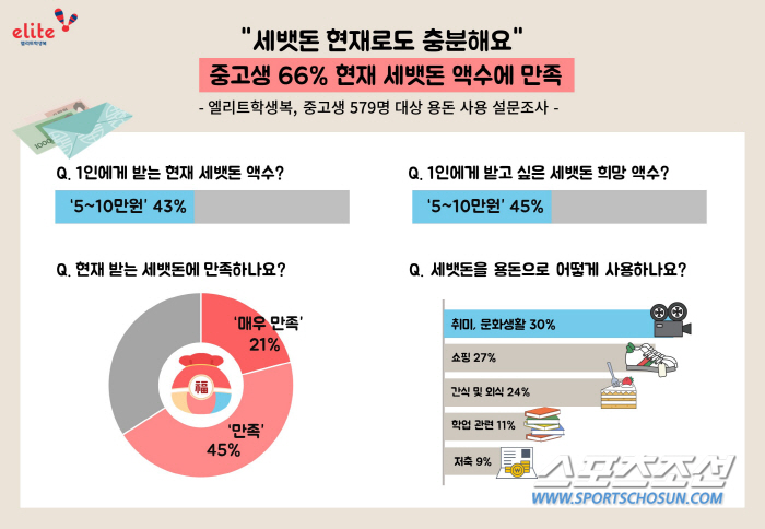 청소년 절반 이상 "세뱃돈 액수 만족"